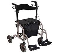 Aidapt Duo Deluxe Rollator y silla de transporte en uno (gris)