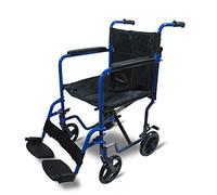 Aidapt Silla de ruedas plegable de aluminio propulsada con frenos, correa de vuelta, reposapiés extraíbles. Ideal para uso diario en interiores y exteriores