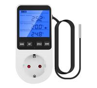 Aideepen Controlador de Temperatura, Digital Termostato con Temporizador 230V 16A, Pantalla LCD y Sensor | para Invernaderos, Acuarios, Refrigeración/Calefacción(EU)