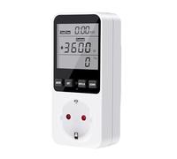 Aideepen Medidor de Consumo Electrico, 3680W Contador Electrico Multifuncionales de Pantalla LCD Grande Con luz de Fondo, 8 Modos de Monitoreo(Batería incorporada)