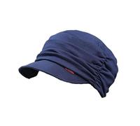 AIDIER Gorra suave para mujer con pliegues Newsboy Cap para mujer gorra de quimioterapia mujer sombrero de globo newsboy gorra quimio turbante para pérdida de cabello mujer boina slouchy bonnet, azul