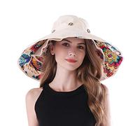 AIDIER Sombrero de Sol Extraíble con Borde Grande para Gorra Sombrero de Cubo Solar Reversible de Playa UPF 50+