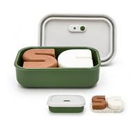 AIDIMMING Funda de jabón de Viaje Mejorada de Silicona a Prueba de Fugas, Soporte de Barra de champú ventilado, Caja de jabón Grande con Tapa, jabonera portátil con Capa de Drenaje (Blanco Roto y