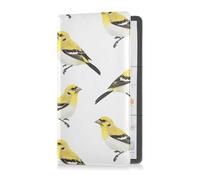 aidingzhi Aesthetic American Goldfinch Birds - Funda de piel blanca para registro y tarjeta de seguro, organizador para cualquier coche, camión, motocicleta, remolque o barco