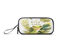 aidingzhi Animal Green Keep Calm - Estuche de nailon para lápices, gran capacidad, organizador de papelería, para estudiantes universitarios
