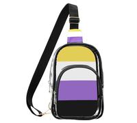 aidingzhi Banderín transparente con la bandera de Rusia de la Federación Nacional de Rusia, azul y rojo para mujer, bolso de mano transparente de PVC impermeable, Bandera de orgullo no binaria Nb