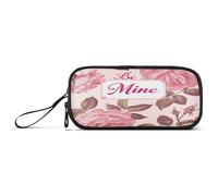aidingzhi Be Mine - Estuche de nailon con diseño floral de rosas para niñas, estuche de gran capacidad para artículos de papelería de escuela secundaria para niños escolares