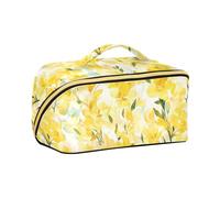 aidingzhi Beauty Spring Flowers - Bolsas de aseo con divisores portátiles para mujer, verticales, de pie, color amarillo