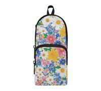 aidingzhi Beauty Spring Flowers - Estuche de nailon colorido con 3 compartimentos para guardar lápices, gran capacidad, con cremallera, para la escuela preparatoria
