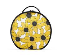 aidingzhi Black-eyed Susan Simple Line Art Valentinesnes - Bolsas de cosméticos con compartimentos y asa, capacidad esencial, bolsa de cosméticos de viaje con separadores ajustables de 11 pulgadas