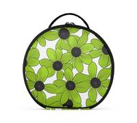 aidingzhi Black-eyed Susan Simple Line Art Valentinesnes Grass Green - Neceser con compartimentos y asa, elegante bolsa de cosméticos con cremallera y separadores ajustables, 28 cm