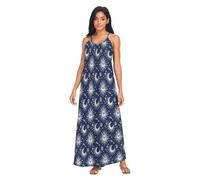aidingzhi Boho Moon Vestidos de baile básicos sin mangas ajustables con tirantes cruzados en la espalda (prop3) M, Boho Moon Azul Oscuro, XXXXL
