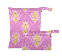 aidingzhi Bolsa a prueba de desorden para natación, paquete de 2 artículos esenciales de viaje para bebé con asas para guardería, gimnasio (patrón de melocotón amarillo)