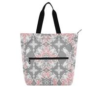 aidingzhi Bolsa de libros para niños, niñas y mujeres, diseño de mandala, ligera, resistente, reutilizable, bolsa de libros de biblioteca, bolsa de comestibles para la universidad, compras, playa