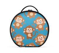 aidingzhi Bolsas de cosméticos de dibujos animados de mono marrón, verticales, elegantes, bolsas de viaje para mujeres, con separadores ajustables, 28 cm