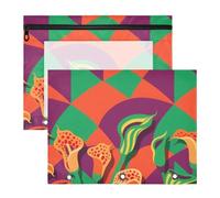 aidingzhi Bolsas para lápices con cremallera para papel A4, cartas, paquete de 2 unidades, suministros de arte, formas geométricas coloridas, lirios de cala