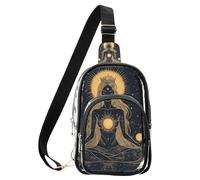 aidingzhi Bolsas psicodélicas transparentes de hongo con ojos para mujer, bolsa cruzada de PVC impermeable para bolso de mano transparente, Muse Moon Godness Boho, Medium