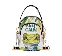 aidingzhi Bolso cruzado con texto en inglés "Keep Calm" para mujer, con múltiples bolsillos, para viajar