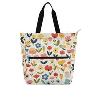 aidingzhi Bonita bolsa de libros para niños y niñas, flores frescas de safari, resistente al agua, resistente, reutilizable, bolsa de libros de biblioteca, bolsa de comestibles para la escuela