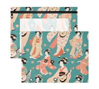 aidingzhi Caja de lápices con cremalleras suaves, bolsillo de 3 agujeros para cartas de papel A4, paquete de 2 unidades, suministros de arte para profesores, hermoso color verde japonés Goliki