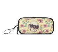 aidingzhi Calaveras con gafas de sol, estuche de nailon natural para niños, estuche con cremallera de alta capacidad, organizador de suministros de oficina para preparatoria