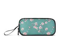 aidingzhi Cherry Blossom Spring Green Peach - Estuche de nailon para niños, estuche de lápices de alta capacidad, papelería escolar para niños universitarios