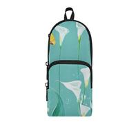 aidingzhi Chic Calla Lily - Estuche multifuncional de nailon con 3 compartimentos para lápices, organizador de papelería escolar para escuela preparatoria