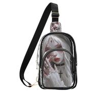 aidingzhi Clear Fox Anime Beauty - Riñonera de piel impermeable de PVC grande transparente, Evil Nun White, Medium