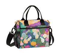 aidingzhi Colorido desierto con cactus y flores florecientes, bolsa de almuerzo para el trabajo, bolsa de almuerzo ajustable para hombre con correa para el hombro, cocina adolescente, M