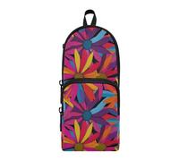 aidingzhi Coneflower Genesis - Estuche colorido de nailon con 3 compartimentos para estudiantes universitarios, estudio y estuche multifuncional, organizador de papelería para escuela preparatoria