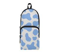 aidingzhi Cow Prints - Estuche de nailon azul pastel con 3 compartimentos, gran capacidad con cremallera, organizador de artículos de papelería para escuela preparatoria