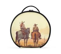 aidingzhi Cowboys Sunsets - Neceser retro vintage vertical de pie, grandes bolsas de viaje para mujer con separadores ajustables, 11 pulgadas