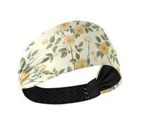 aidingzhi Diademas antideslizantes de color amarillo pálido puro para mujer, a la moda, elásticas, para yoga, baloncesto, fútbol, gimnasio