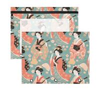 aidingzhi Estuche adorable con 3 agujeros para cartas de papel A4, paquete de 2 suministros para el aula, hermoso color verde japonés Goliki