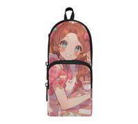 aidingzhi Estuche de nailon con 3 compartimentos de anime Cute Girl para lápices de gran capacidad para artículos de papelería universitaria para escuela preparatoria