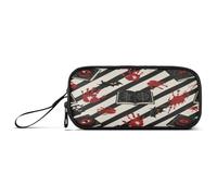 aidingzhi Estuche de nailon con cremallera para lápices de Halloween con diseño de ojo de diablo rojo y sangre de diablo de alta capacidad, para escuela, adolescentes