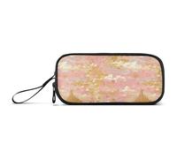 aidingzhi Estuche escolar de nailon de gran capacidad con compartimentos, diseño de castillo de cuento de hadas rosa dorado