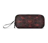 aidingzhi Estuche escolar gótico rojo negro para Halloween, tarot, astrología, de nailon, estuche escolar de gran capacidad para niñas, organizador de papelería para primaria
