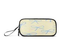 aidingzhi Estuche grande de nailon con lentejuelas falsas, lazo amarillo, gran capacidad, para niñas, escuela, papelería, para adolescentes y niños