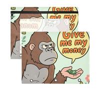 aidingzhi Estuche para lápices adorable con 3 anillas para carpeta de 3 anillos, paquete de 2 unidades para estudiantes Home Give Me My Money Gorilla