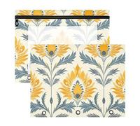 aidingzhi Estuche para lápices con 3 ojales reforzados, carpeta de archivos de plástico para papel A4, carta, paquete de 2 unidades, suministros de arte, almacenamiento, pavo real, mantequilla de pavo