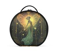 aidingzhi Fairy Tarot - Neceser vertical de pie con separadores ajustables, 28,9 cm, color negro y dorado