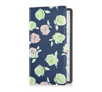 aidingzhi Funda de piel de alta calidad para registro de automóvil y tarjeta de identificación, color verde lima rosa y azul marino para tarjetas, documentos esenciales de licencia de conducir