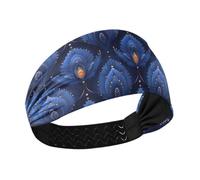 aidingzhi Genesis - Diadema elástica que absorbe la humedad para mujer, color azul