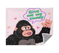 aidingzhi Give Me My Money Gorilla - Manta portátil para sofá, 55 x 70 pulgadas, para adultos, mujeres y niñas