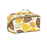 aidingzhi Golden Autumn Leaves - Bolsa de maquillaje con divisores con cremallera, vertical, independiente