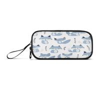 aidingzhi Jon Klassen - Estuche de nailon con diseño de zorro, color azul cielo, lavanda, blanco, estuche de gran capacidad para niños, papelería para colegiales