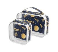 aidingzhi Juego de 2 bolsas de aseo transparentes aprobadas por la TSA, resistentes al agua, organizador de maquillaje para hombre, kit de afeitado Rockets dibujado a mano, Cohetes dibujados a mano
