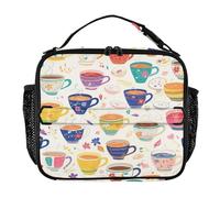 aidingzhi Lonchera aislada para hombres, a prueba de fugas, portátil, para niñas, mantiene la comida caliente, almuerzo fresco para playa, viajes, vasos dibujados a mano