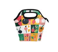 aidingzhi Lonchera para hombre, bolsas de almuerzo aisladas con asa curvada, lonchera para mujer, bolsa térmica aislada a prueba de fugas para playa, viajes, frutas, búfalo a cuadros